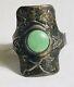 Very Vtg Fred Harvey Sterling Silver 925 Ring Turquoise Heavy Patina Old