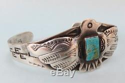 Very good thunderbird Fred Harvey VTG sterling silver cuff bracelet
