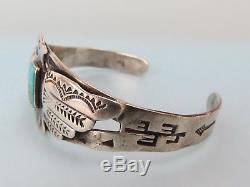 Very good thunderbird Fred Harvey VTG sterling silver cuff bracelet