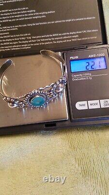 Very old Vintage Sterling Silver & Turquoise cuff OLD PAWN-era of Fred Harvey