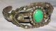 Vintage 1920's Fred Harvey Sterling Silver Green Turquoise Bracelet