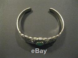 Vintage 1930s Fred Harvey sterling silver turquoise bracelet