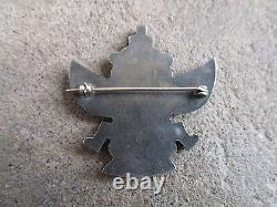 Vintage 1940 Fred Harvey era Knife Wing Brooch Pin Sterling TQ Coral Jet Indian