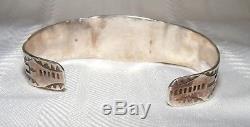 Vintage 1940's Fred Harvey Double Thunderbird Sterling Silver Cuff Bracelet