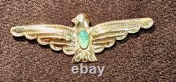 Vintage 1940's Sterling Silver Thunderbird Brooch (Fred Harvey Era Pin)