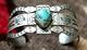Vintage 4 Snake Fred Harvey Era Turquoise Cuff Bracelet Sterling Silver Navajo