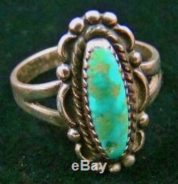 Vintage Bell Trading Fred Harvey Kingman Turquoise Sterling Silver Ring Size 8