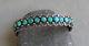 Vintage Classic Fred Harvey Era Silver Stamped Turquoise Row Cuff Bracelet
