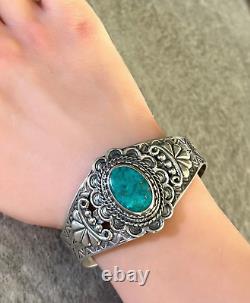 Vintage FRED HARVEY ERA Navajo MAISELS Turquoise Sterling silver Bracelet 47+g