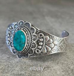 Vintage FRED HARVEY ERA Navajo MAISELS Turquoise Sterling silver Bracelet 47+g