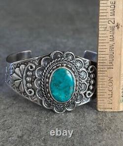 Vintage FRED HARVEY ERA Navajo MAISELS Turquoise Sterling silver Bracelet 47+g