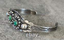 Vintage FRED HARVEY ERA Navajo Turquoise Sterling silver Bracelet 19+g