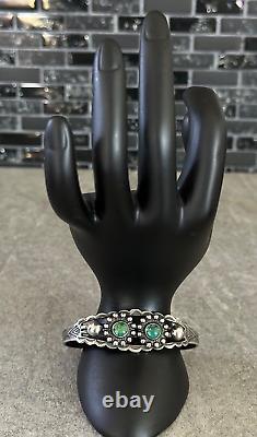 Vintage FRED HARVEY ERA Navajo Turquoise Sterling silver Bracelet 19+g