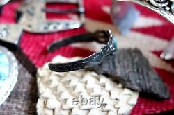 Vintage FRED HARVEY ERA ROYSTON TURQUOISE + sterling cuff bracelet Southwestern