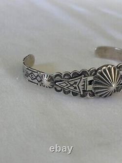 Vintage FRED HARVEY Navajo Sterling Silver Cuff Bracelet 13.9g