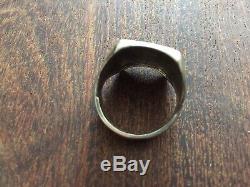 Vintage Fred Harvey Bell Traging Sterling Silver Thunderbird Ring Old Pawn 10.5