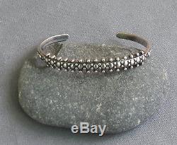 Vintage Fred Harvey Era Beaded Silver Cuff Bracelet Maisels