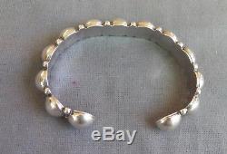 Vintage Fred Harvey Era Bell Trading Sterling Silver Beaded Domes Cuff Bracelet