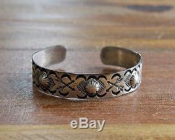 Vintage Fred Harvey Era Coin Silver Cuff Bracelet With Crossed Arrows
