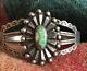 Vintage Fred Harvey Era Navajo Turquoise Coin Silver Cuff
