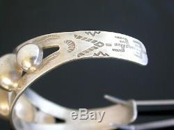 Vintage Fred Harvey Era Native American Sterling Silver Cuff Bracelet. L2916
