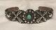 Vintage Fred Harvey Era Navajo Green Turquoise & Silver Cuff Bracelet-circa 1940
