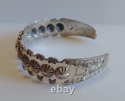 Vintage Fred Harvey Era Navajo Indian Sterling Silver Turquoise Cuff Bracelet