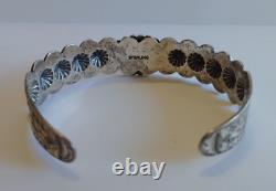 Vintage Fred Harvey Era Navajo Indian Sterling Silver Turquoise Cuff Bracelet