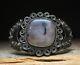 Vintage Fred Harvey Era Navajo Sterling Silver Agate Cuff Bracelet