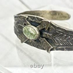Vintage Fred Harvey Era Navajo Sterling Silver Arrows Cuff Bracelet 16.78g