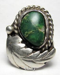 Vintage Fred Harvey Era Navajo Sterling Silver Cerrillos Turquoise Ring Size 7