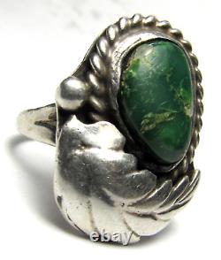 Vintage Fred Harvey Era Navajo Sterling Silver Cerrillos Turquoise Ring Size 7