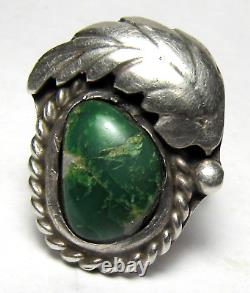 Vintage Fred Harvey Era Navajo Sterling Silver Cerrillos Turquoise Ring Size 7