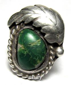 Vintage Fred Harvey Era Navajo Sterling Silver Cerrillos Turquoise Ring Size 7