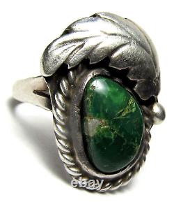 Vintage Fred Harvey Era Navajo Sterling Silver Cerrillos Turquoise Ring Size 7