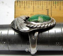 Vintage Fred Harvey Era Navajo Sterling Silver Cerrillos Turquoise Ring Size 7