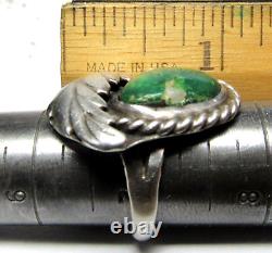 Vintage Fred Harvey Era Navajo Sterling Silver Cerrillos Turquoise Ring Size 7