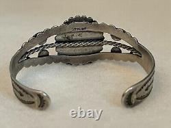 Vintage Fred Harvey Era Navajo Sterling Silver Petrified Wood Bracelet