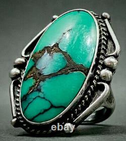 Vintage Fred Harvey Era Navajo Sterling Silver Turquoise Ring GORGEOUS