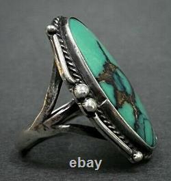 Vintage Fred Harvey Era Navajo Sterling Silver Turquoise Ring GORGEOUS
