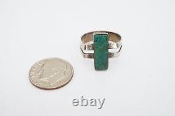 Vintage Fred Harvey Era Navajo Sterling Silver Turquoise Ring Size 6.75