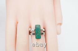 Vintage Fred Harvey Era Navajo Sterling Silver Turquoise Ring Size 6.75