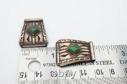 Vintage Fred Harvey Era Navajo Sterling Silver Turquoise Watch Tips