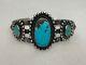 Vintage Fred Harvey Era Pacific Jewelry Co. Sterling Silver Turquoise Bracelet