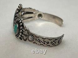 Vintage Fred Harvey Era Pacific Jewelry Co. Sterling Silver Turquoise Bracelet