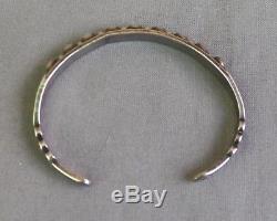 Vintage Fred Harvey Era Silver Beaded Small Domes Cuff Bracelet