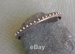 Vintage Fred Harvey Era Silver Carinated Beaded Stamped Cuff Bracelet
