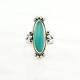 Vintage Fred Harvey Era Silver Ring Turquoise Navette Sterling Blue Size 5