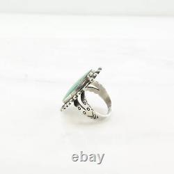 Vintage Fred Harvey Era Silver Ring Turquoise Oval Sterling Size 6