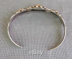 Vintage Fred Harvey Era Silver Stamped Satellite Domes Cuff Bracelet